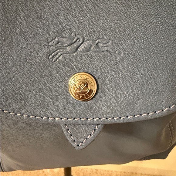 Longchamp Blue Leather Le Pliage Cuir Mini Backpack - Picture 3 of 9